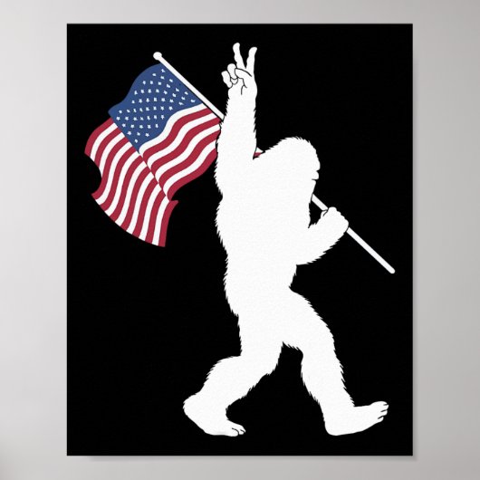 Poster Bigfoot Usa Flag  (Devant)