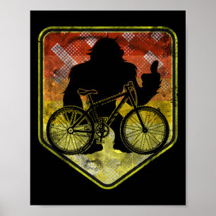 Poster Bigfoot Vélo Tout Terrain Vtt Drôle Biker Sasqu