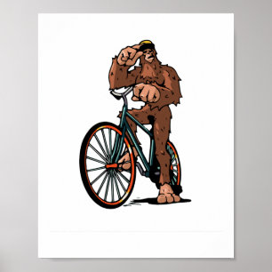 Poster Bigfoot Vélo Vtt Vélo De Montagne Drôle Biker Sasq