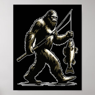 Poster Bigfoot Walleye Chasse Angler Sasquatch Walleye F