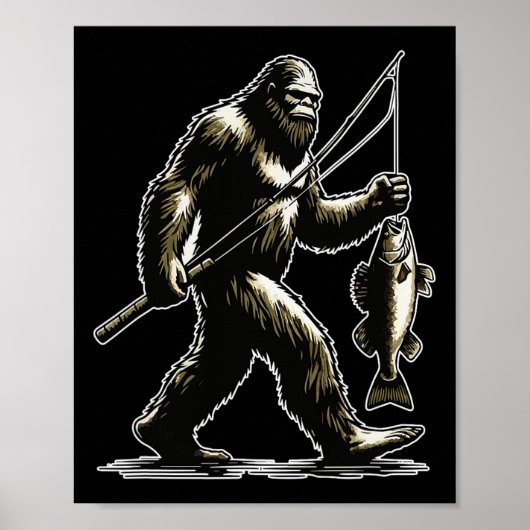 Poster Bigfoot Walleye Chasse Angler Sasquatch Walleye F (Devant)