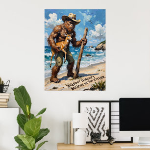 Poster Bigfoot's Beach Haul : Un cerf et un bâton