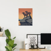 Poster Bighorn Sheep American West Wildlife (Bureau à domicile)