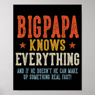 Poster Bigpapa sait tout fête des pères rétro