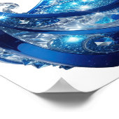 Poster Bijou Argenté BLEU de Luxe (Coin)