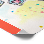 Poster Bijou kabyle aquarelle rouge (Coin)