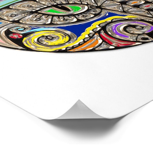 Poster Bijoux Chat Boho coloré (Coin)