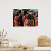 Poster Bijoux de perles de graines du Massai au Kenya (Cuisine)