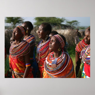 Poster Bijoux de perles de graines du Massai au Kenya