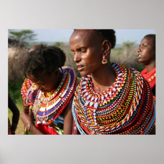 Poster Bijoux de perles de graines du Massai au Kenya