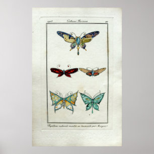 Poster Bijoux en papillon Art nouveau vintage par Morgan