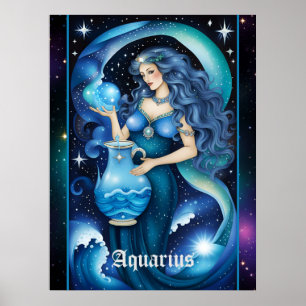 Poster Bijoux Galaxie Zodiac Aquarius