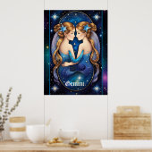 Poster Bijoux Galaxy Zodiac Gemini (Cuisine)
