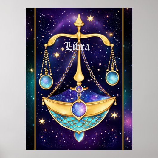 Poster Bijoux Galaxy Zodiac Libra (Devant)