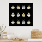 Poster Bijoux Ladybugs Gold Silver Diamond (Cuisine)