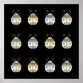 Poster Bijoux Ladybugs Gold Silver Diamond (Devant)