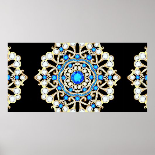 Poster Bijoux Mandala broche, élément design. Tribal (Devant)