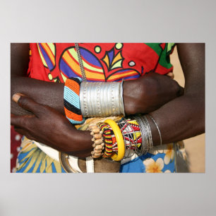 Poster Bijoux Samburu en Kenya, Afrique