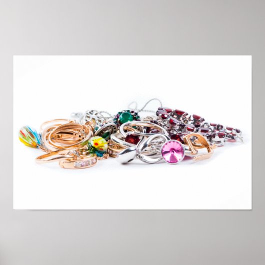 Poster Bijoux sur blanc (Devant)