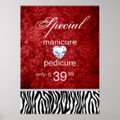 Poster Bijoux vente Damask Salon Zebra Valentine's (Devant)