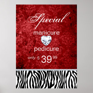 Poster Bijoux vente Damask Salon Zebra Valentine's