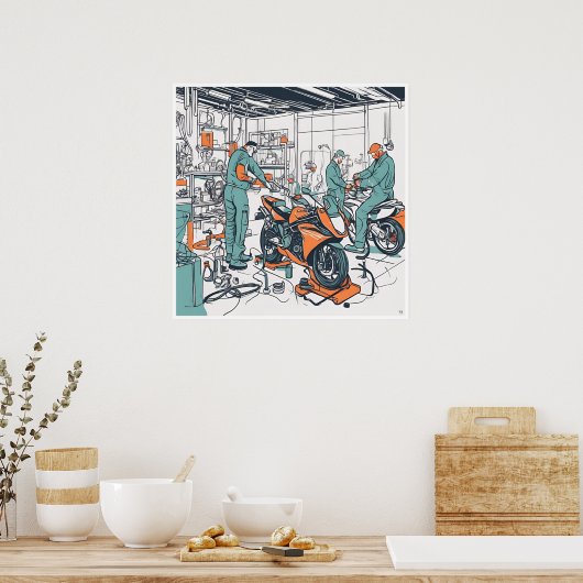 Poster Bike Shop - Art Print (Cuisine)