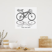 Poster Bikepacking vélo noir et blanc (Cuisine)