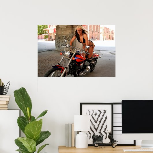 Poster Biker Babe (Bureau à domicile)
