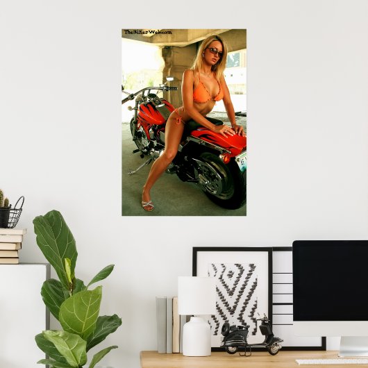 Poster Biker Babe - Blond Bikini Babe (Bureau à domicile)