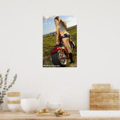 Poster Biker Babe - Brunette Biker Babe (Cuisine)