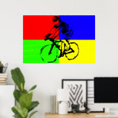 Poster biker_multicolore (Bureau à domicile)