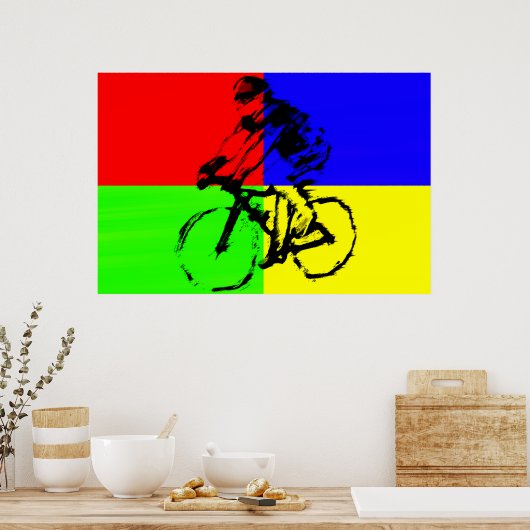 Poster biker_multicolore (Cuisine)