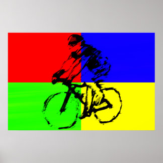 Poster biker_multicolore