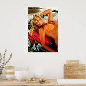 Poster : Bikini Babe sur une moto personnalisée (Cuisine)
