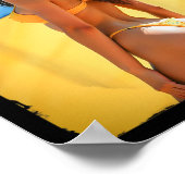 Poster Bikini Bybe - Y Bybe Brunette Et Drapeau De L'Ukra (Coin)