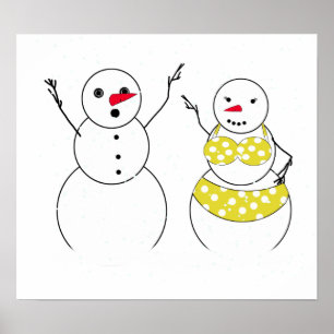 Poster Bikini Time Bonhommes de neige