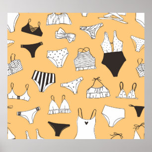 Poster Bikini tropical : Motif d'été à main