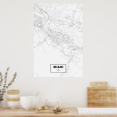 Poster Bilbao, Espagne (noir sur blanc) (Cuisine)