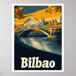 Poster Bilbao Espagne Vintage voyage d'art