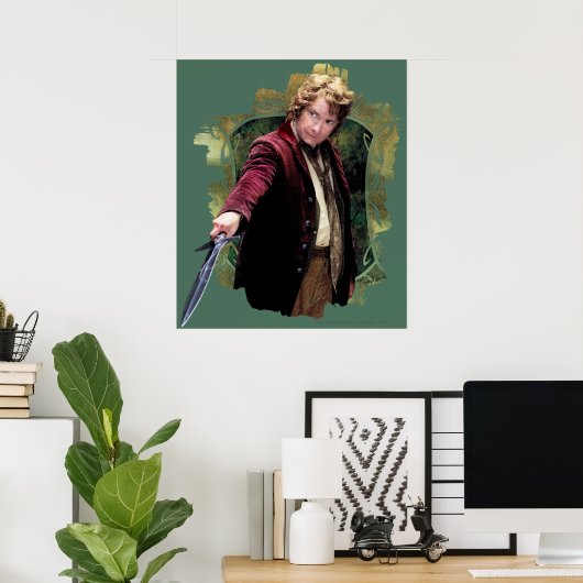 Poster BILBO BAGGINS™ avec épée (Bureau à domicile)