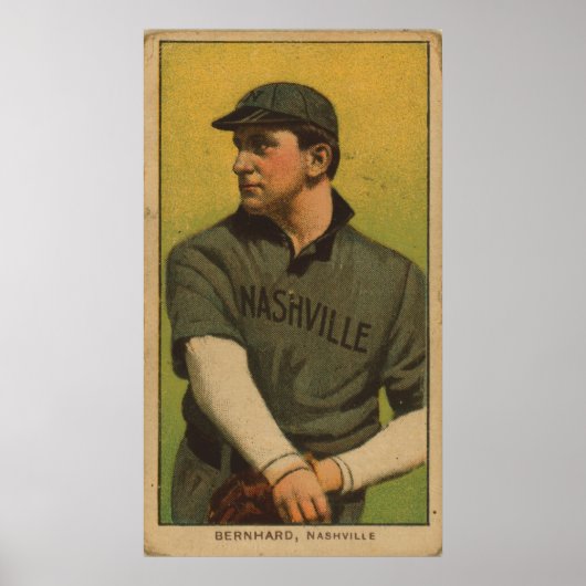 Poster Bill Bernhard, équipe de Nashville, carte de baseb (Devant)