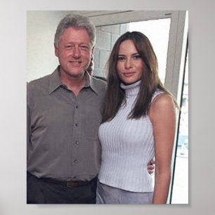 Poster Bill Clinton & Melania Trump À L'Open Américain De