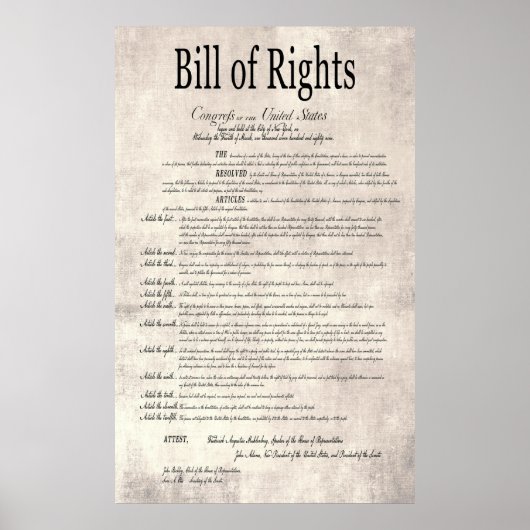 POSTER BILL DES DROITS DES ÉTATS-UNIS 2 (Devant)