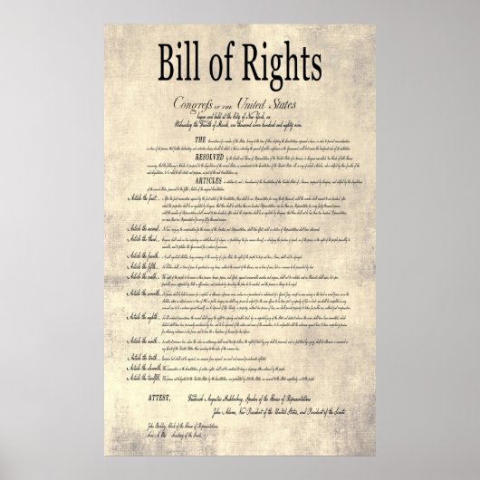 POSTER BILL DES DROITS DES ÉTATS-UNIS 4 (Devant)