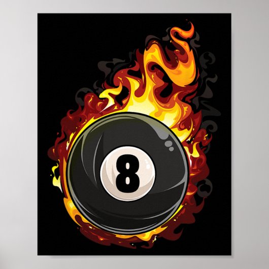 Poster Billard 8 Ball Player Pool Billard Snooker Cue (Devant)