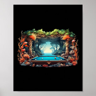 Poster Billard amusant Billard Art Billard Jouer Joueurs 