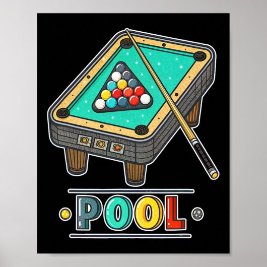 Poster Billard amusant Billard de billard jeu Thème (Devant)