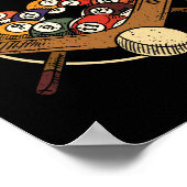 Poster Billard Ball Rack Stick Cue Billiard Player Snoo (Coin)