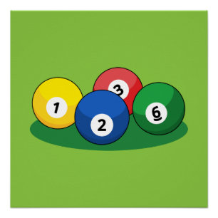 Poster Billard Billard Ballons de billard