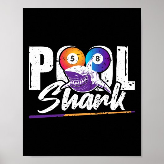 Poster Billard - Billard de piscine de 8 balles (Devant)